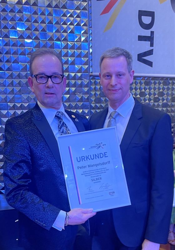 DTVAuszeichnung für Peter Mangelsdorff Landestanzsportverband Berlin